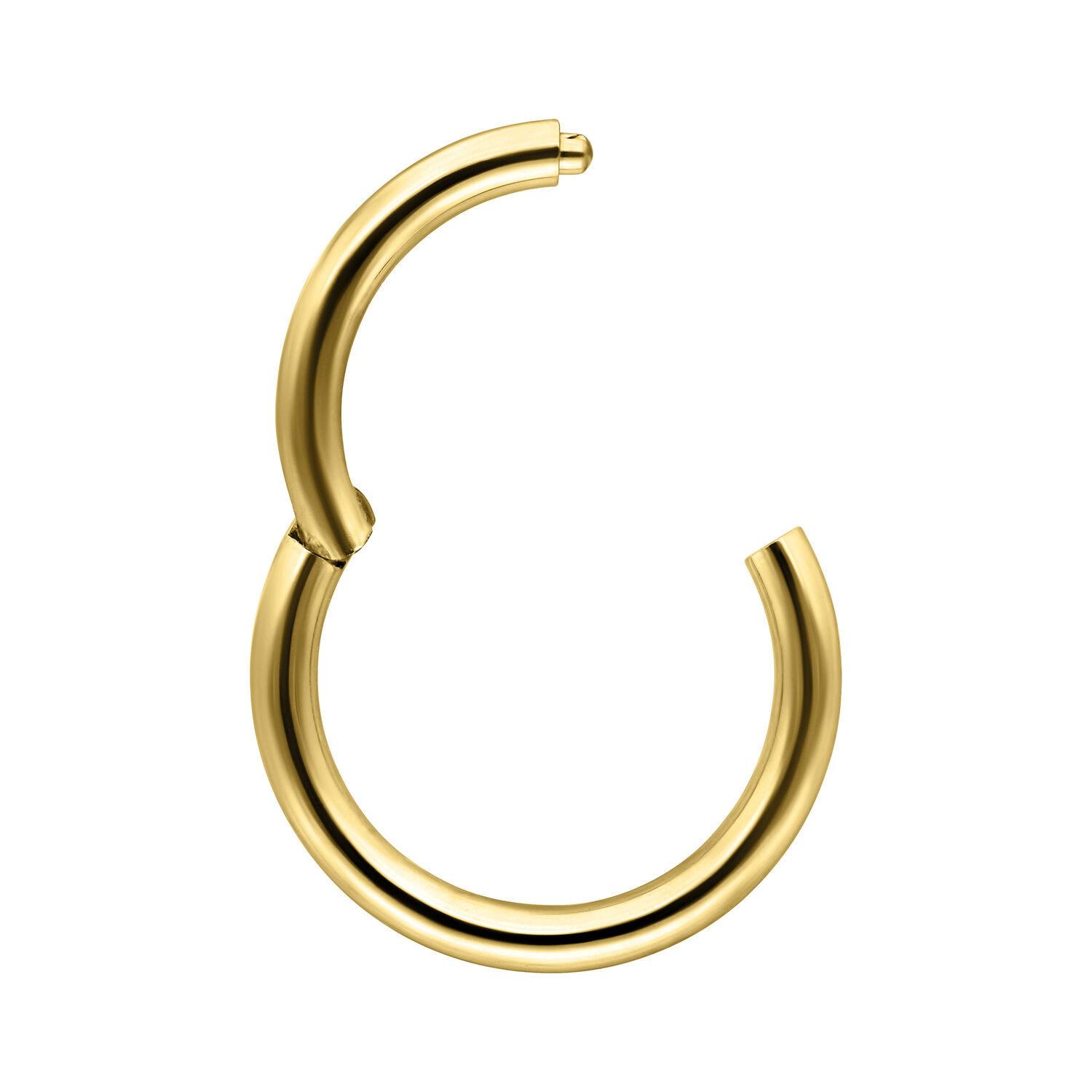 Anneau à Charnière en Or 14K - 1,2 mm, 8,0 mm Anneau de piercing en or 14K avec charnière, épaisseur 1,2 mm, diamètre 8 mm