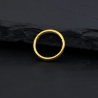 Anneau à Charnière en Or 14K 1,2 mm - 8,0 mm Anneau à charnière en or 14K, 1,2 mm d'épaisseur, 8,0 mm de diamètre intérieur, sur fond sombre