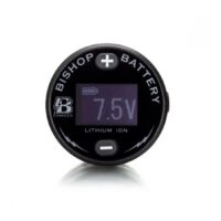 Bishop Wireless Power Supply V2 Noir Alimentation sans fil Bishop ronde et noire avec écran sur fond blanc