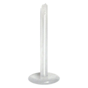 Labret noir en Bioplast avec filetage externe sur fond blanc