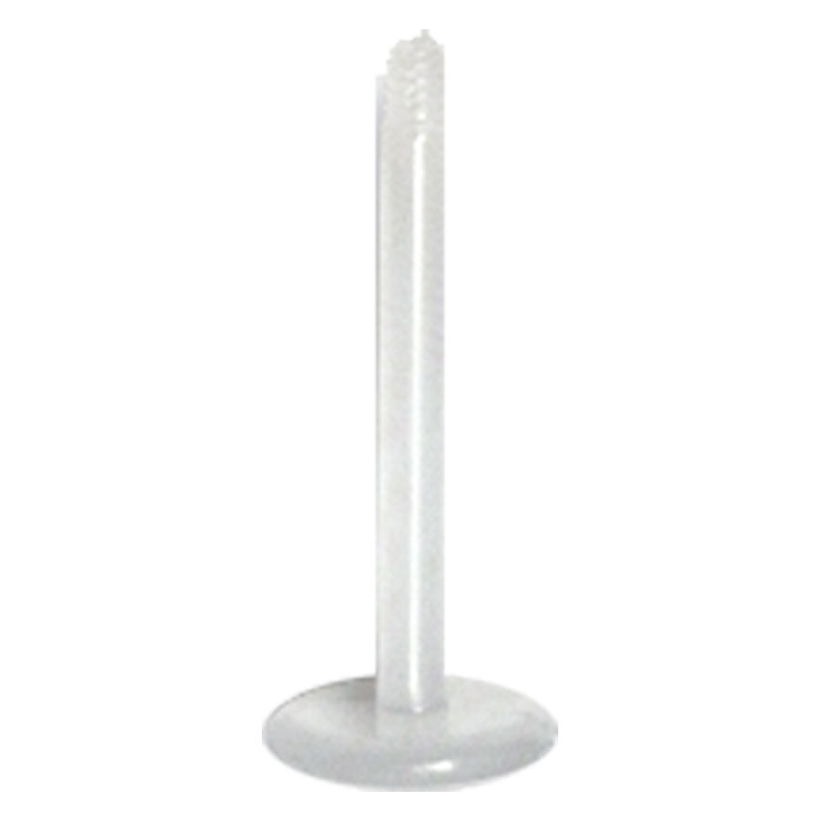 Labret en Bioplast noir avec filetage externe Labret noir en Bioplast avec filetage externe sur fond blanc