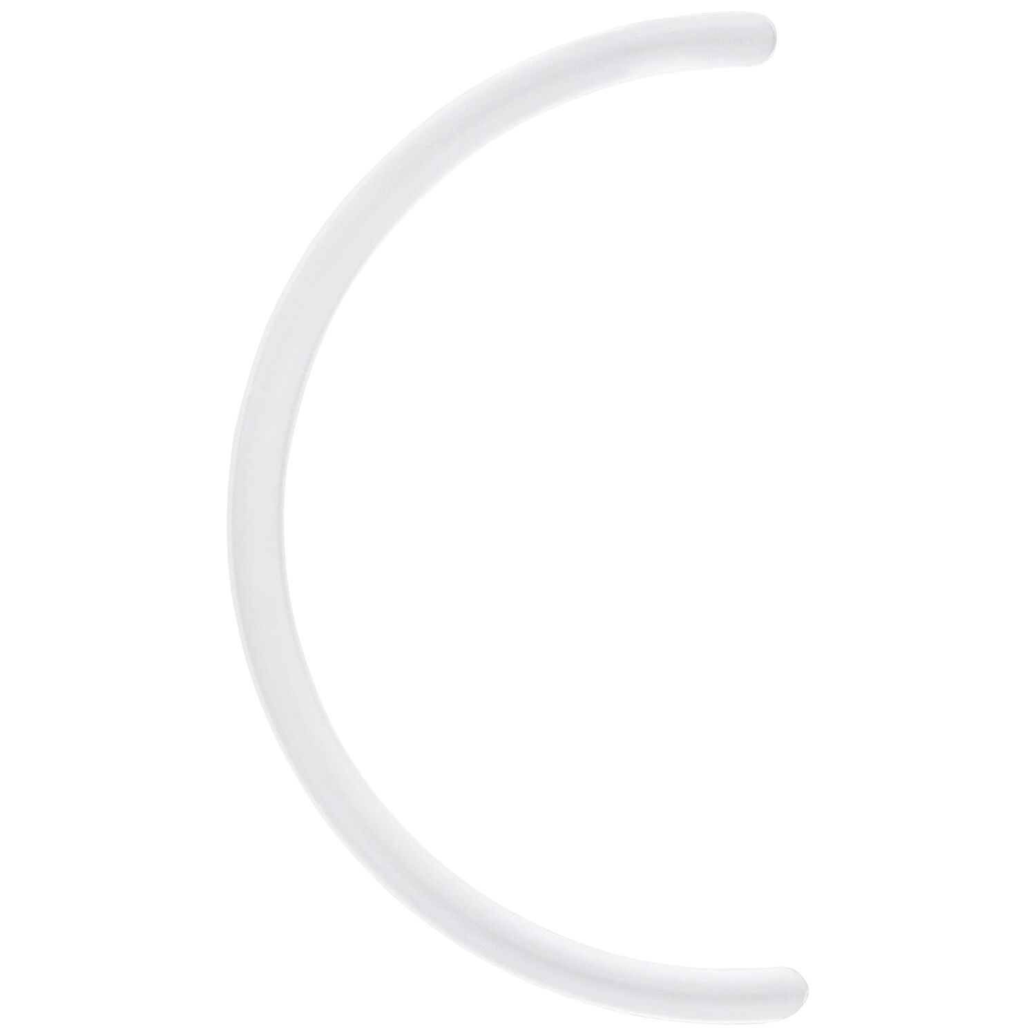 Barre de piercing courbée en Bioplast, blanc Barre de piercing courbée blanche en Bioplast sur fond blanc
