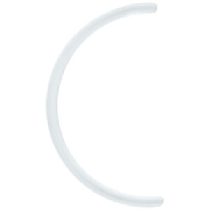 Barre courbée en bioplast blanc, 30,0 mm de long, fond de studio