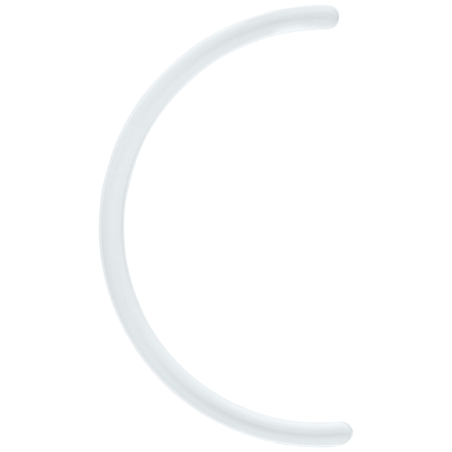 Barre banane en bioplast blanc 1,2 mm d'épaisseur Barre courbée en bioplast blanc, 30,0 mm de long, fond de studio
