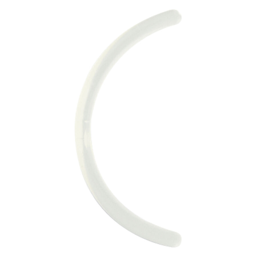 Barre de piercing courbée en Bioplast de Wildcat Barre de piercing courbée semi-transparente sur fond blanc