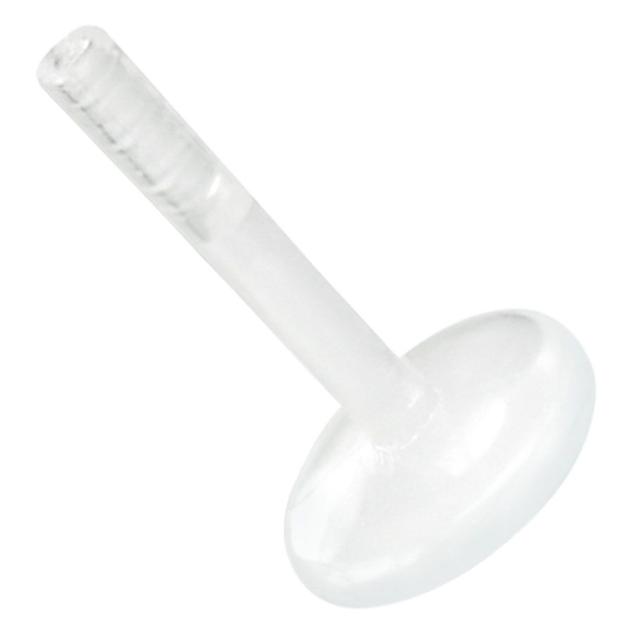 Barre de labret en PTFE clair avec filetage interne Barre de labret en PTFE clair de Wildcat sur fond blanc