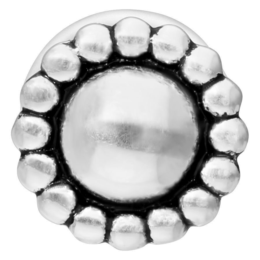 Labret Push-Fit en argent Nub Labret Push-Fit argenté avec plaque ronde et design à boule