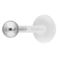 Labret Piercing Push-Fit Boule Argenté Labret Push-Fit Boule Argenté en acier chirurgical sur fond blanc