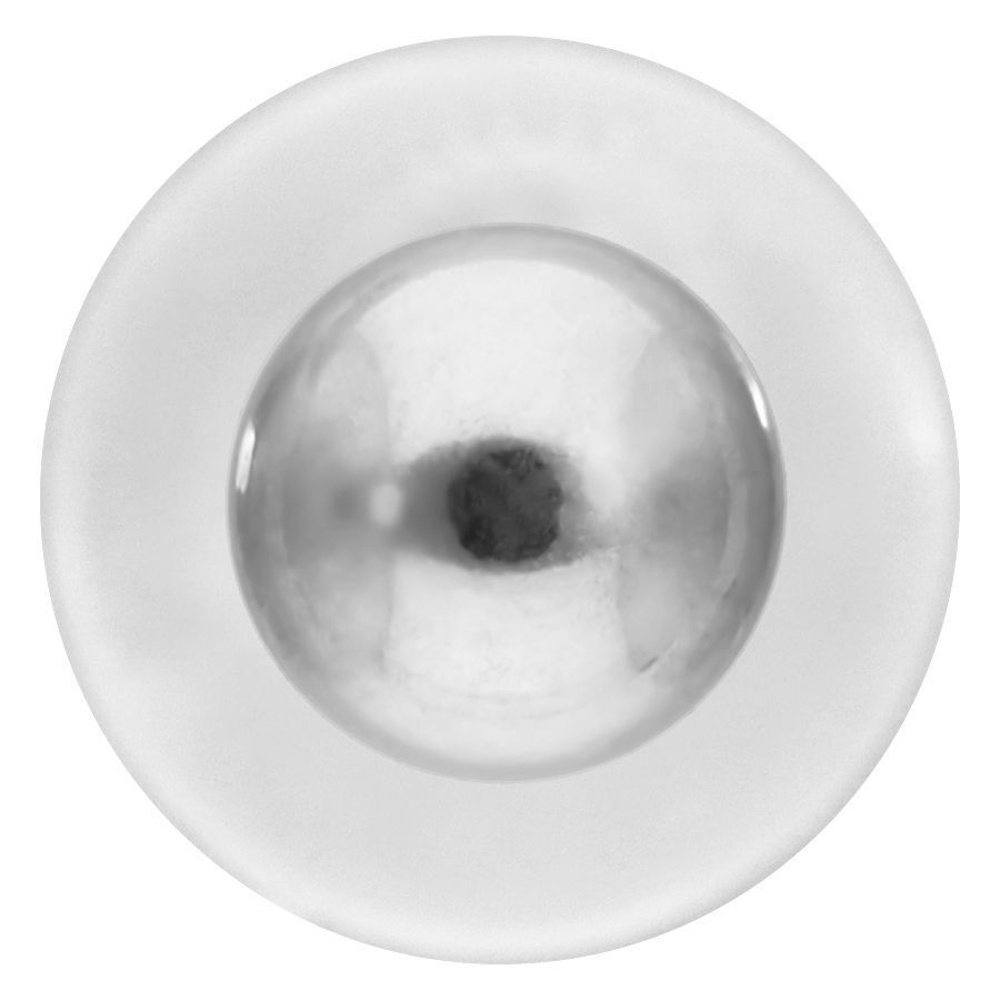 Labret piercing push-fit boule argenté Labret push-fit boule argenté sur fond blanc