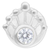 Labret push-fit sirène argenté avec cristal Labret push-fit argenté avec cristal clair, fond de studio