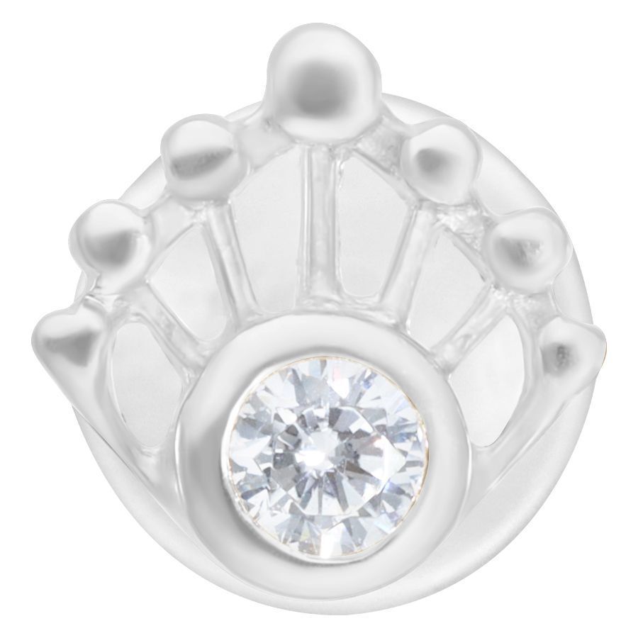 Labret push-fit sirène argenté avec cristal Labret push-fit argenté avec cristal clair, fond de studio
