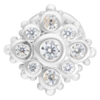Labret push-fit argenté avec cristaux Labret argenté avec cristaux scintillants sur fond blanc