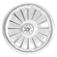 Suncircle Push-Fit Labret en argent avec cristal Labret Suncircle Push-Fit en argent avec cristal rond sur fond blanc