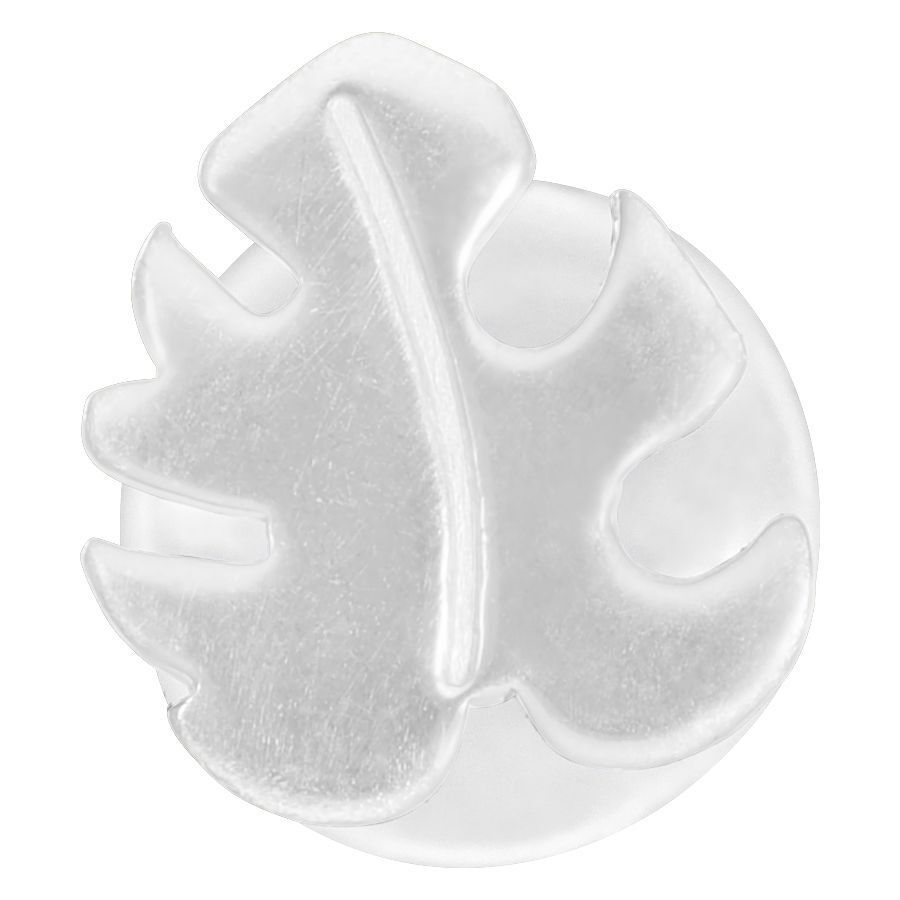 Labret argenté Monstera avec design Push-Fit sur fond blanc