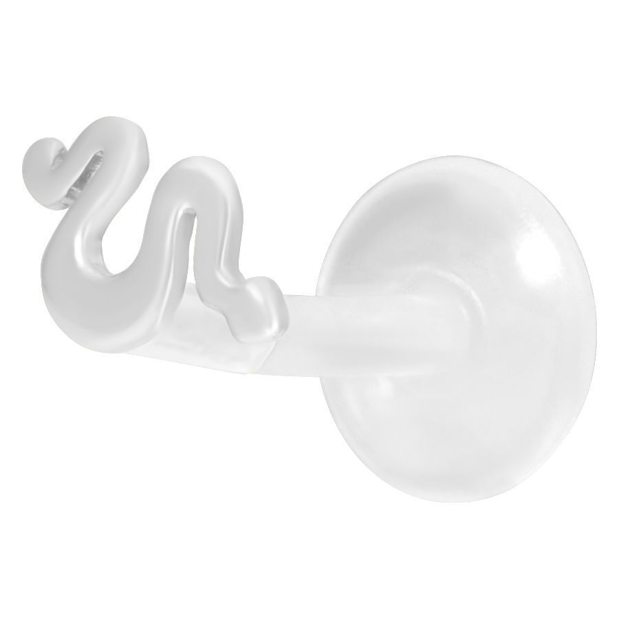 Labret piercing push-fit serpent argenté Labret piercing serpent argenté sur fond blanc