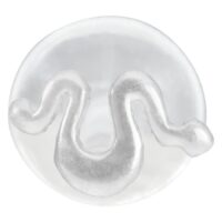 Labret piercing argenté en forme de serpent Labret piercing argenté en forme de serpent sur fond blanc