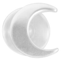 Labret Push-Fit Moon argenté en Bioplast Labret Push-Fit Moon argenté en Bioplast sur fond blanc
