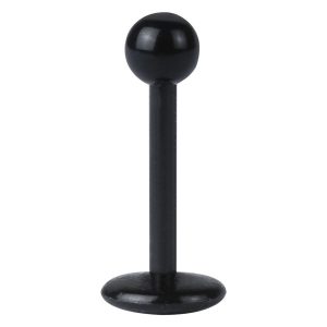 Labret noir en BioPlast avec boule sur fond blanc