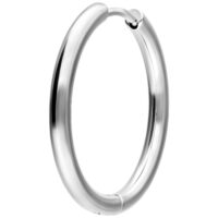 Petites boucles d'oreilles en argent en acier chirurgical Boucle d'oreille en argent en acier chirurgical avec fermoir à clapet sur fond blanc