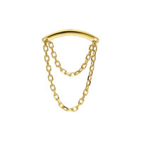 Embout de chaîne Helix en or 14K Push Fit Embout de chaîne Helix en or avec mécanisme Push-Fit sur fond blanc
