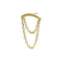 14K Gold Helix Kettenaufsatz von Wildcat Embout de helix en or avec chaîne sur fond blanc