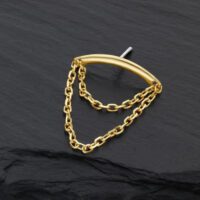 14K Gold Helix Kettenaufsatz Embout de chaîne helix en or avec cristaux clairs sur fond sombre