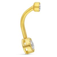 Microbananabell en or 18K avec cristal Bananabell en or 18K avec cristal clair sur fond blanc
