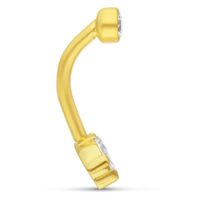 Microbananabell en or 18K avec cristal Bananabell en or 18K avec cristal clair sur fond blanc