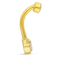 Microbananabell en or 18K Tiara avec cristal Microbananabell doré avec cristal clair sur fond blanc