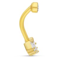 Microbanane en or 18K avec cristal Microbanane en or 18K avec cristal clair sur fond blanc