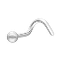 Clou de nez en titane avec boule, argent Clou de nez en titane argenté avec boule de 2,5 mm sur fond blanc