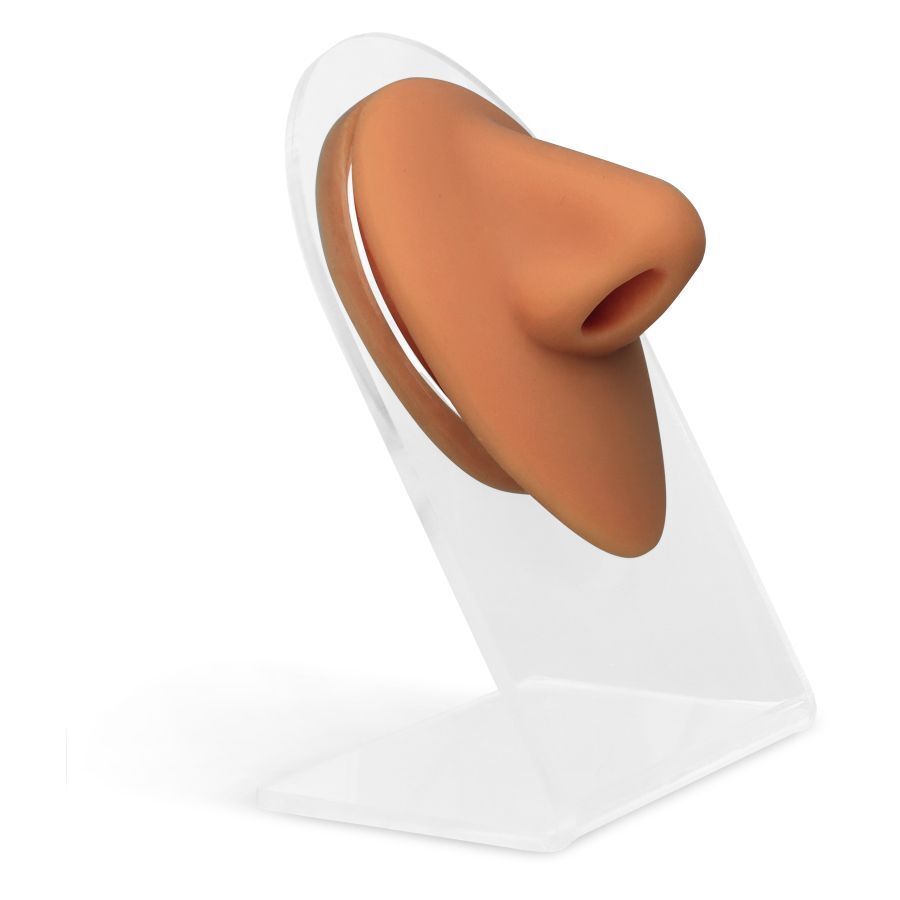 Body Bit Nose marron en silicone Nez en silicone marron sur support transparent