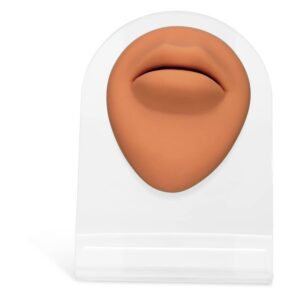 Body Bit Big Mouth marron en silicone sur fond blanc