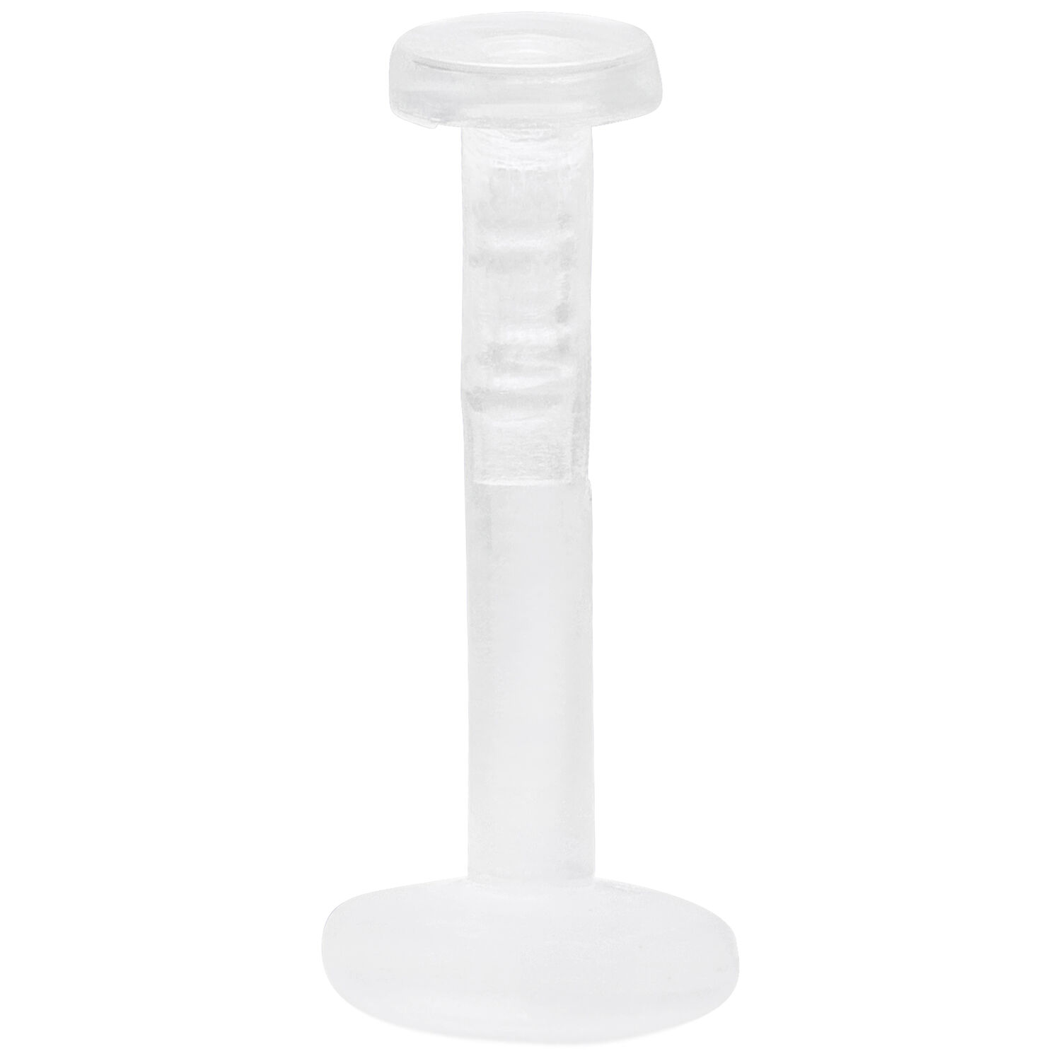 Labret transparent en bioplast sur fond blanc
