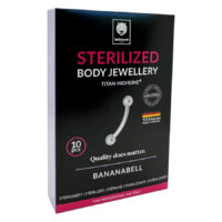 Micro Bananabell en titane stérilisé Emballage pour Micro Bananabell en titane stérilisé avec bijou argenté