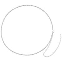 Chaîne de ventre à deux rangs en argent et or Chaîne de ventre à deux rangs en acier chirurgical 316L argent sur fond blanc
