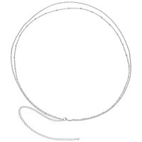 Chaînes de ventre doubles en acier chirurgical argentées Deux chaînes de ventre argentées en acier chirurgical sur fond blanc