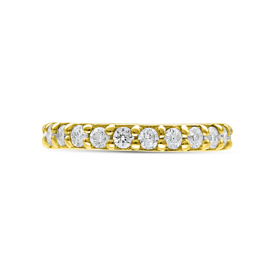 Bague articulée en or avec diamants clairs sur fond blanc