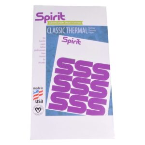 Papier de transfert Repro FX Spirit avec logo violet sur fond blanc