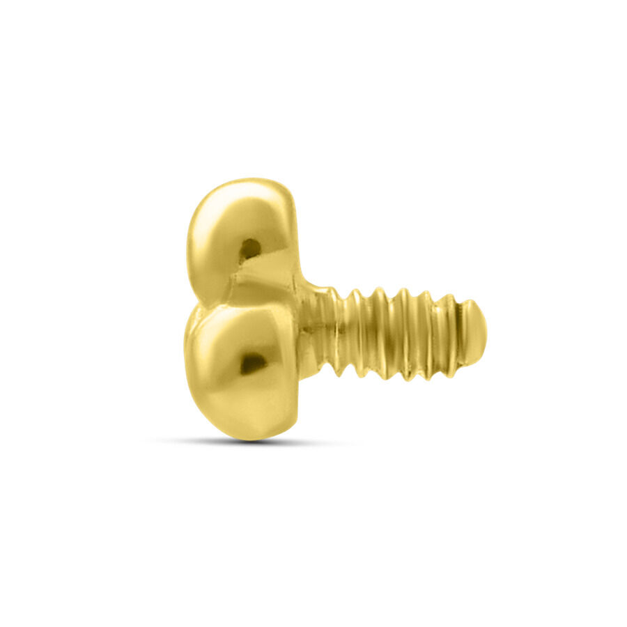 Embout Trinity en or 18K pour piercings Embout en or 18K avec trois petites boules sur fond blanc