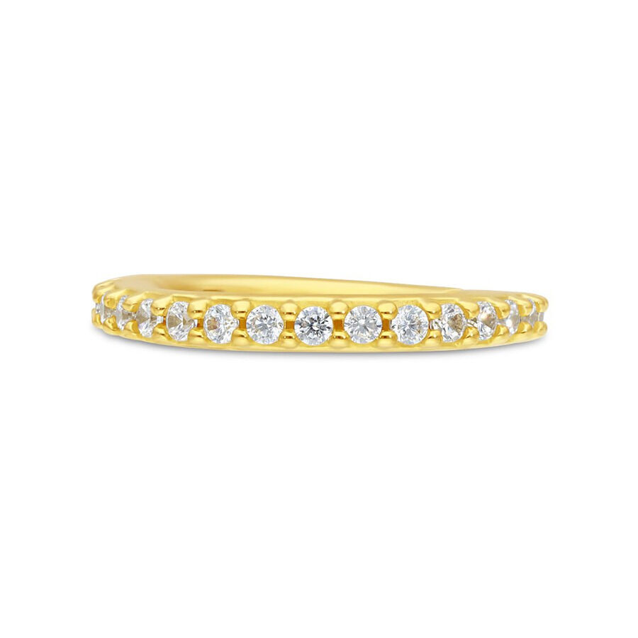 Anneau de piercing en or 18K avec cristaux clairs sur fond blanc