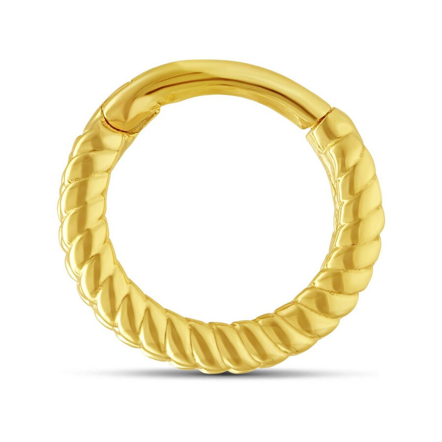 Bague à charnière en or 14K avec cristal Bague à charnière en or 14K avec cristaux clairs, sur fond blanc