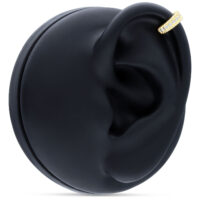 Créoles Piercing en Or 14K avec Cristaux Anneau articulé en or 14K avec cristaux sur une oreille modèle noire