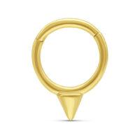 Anneau de piercing en or 14K avec cône Anneau de piercing en or 14K avec cône sur fond blanc
