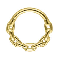 Anneau Chaîne en Or 14K pour Septum Anneau chaîne en or 14K de haute qualité pour septum sur fond blanc