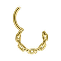 Anneau de Septum Chaîne en Or 14K Anneau en chaîne dorée en or 14K sur fond blanc