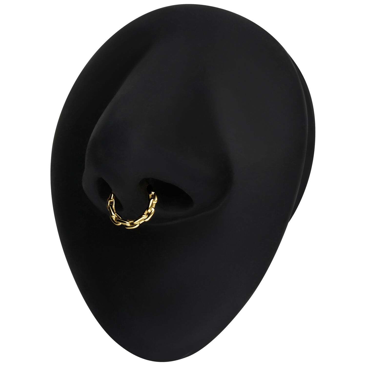 Anneau de septum en or 14K avec motif chaîne Anneau de septum doré avec motif chaîne présenté sur fond noir
