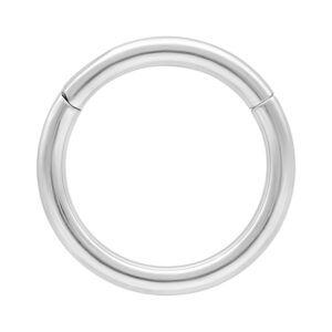 Anneau piercing 14K or blanc brillant sur fond blanc