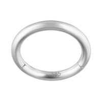 Anneau articulé 14K or blanc piercing Élégant anneau articulé 14K or blanc sur fond blanc