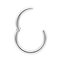 Anneau à charnière en or blanc 14K pour piercings Anneau à charnière en or blanc 14K sur fond blanc